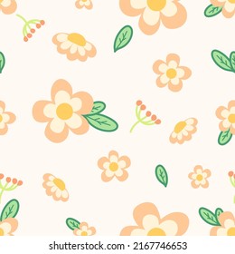 Flower seamless pattern. pink background. Spring flower. illustration vector 10 eps.