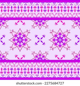 Flower seamless pattern in pink and purple tone vector illustration design for scarf, mat, carpet, wrapping paper, tile, fabric and more