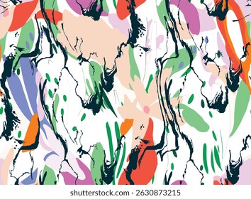 Flower seamless pattern. Print in rustic vintage style, textile or wallpapers flower branches, vector, illustration