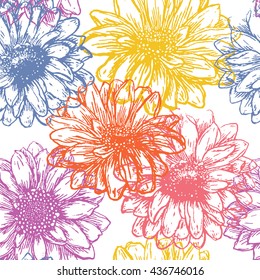 Flower seamless pattern. Repeating abstract floral background