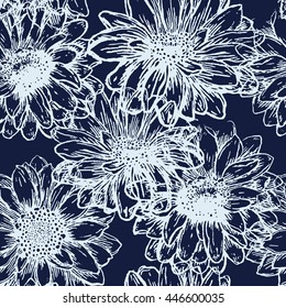 Flower seamless pattern. Repeating abstract floral background
