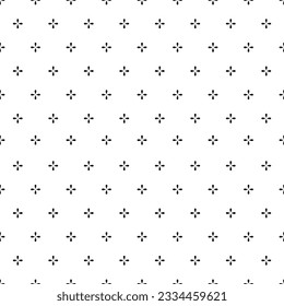 Flower seamless pattern. Repeating cute small flowers background. Repeated modern design for prints. Sample texture black and white silhouette graphic shape. Repeat simple swatch. Vector illustration