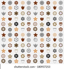 Flower seamless pattern, retro style 