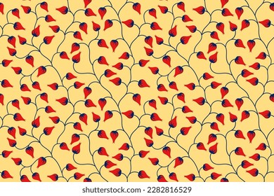 Flor de cadera rosa sin fisuras diseño continuo de vid. Ilustración vectorial para tejidos interiores, etc.