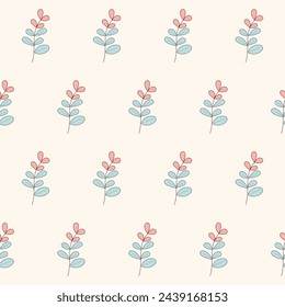 Flower Seamless Pattern. Simple Doodle Floral Textile Swatch. Flower Baby Fabric Print Decoration.  