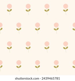 Flower Seamless Pattern. Simple Doodle Floral Textile Swatch. Flower Baby Fabric Print Decoration.  
