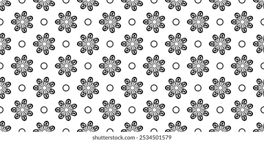 Flower seamless pattern for textile, backgrounds, tiles and designs. EPS vector