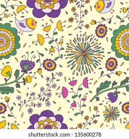 Flower seamless pattern. Vector.