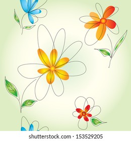 Flower seamless pattern vector