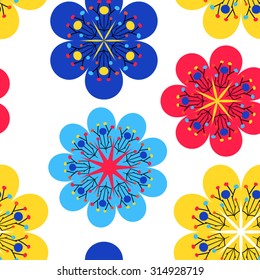 Flower seamless pattern, vector background