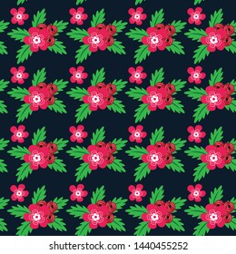 Flower Seamless Pattern Vector Design