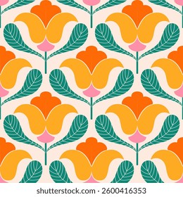 flower seamless pattern. Vector floral spring design.