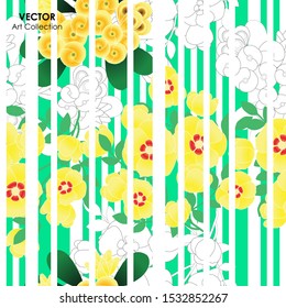 Flower Seamless Pattern, Vector illustration design element
