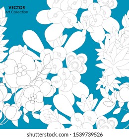 Flower Seamless Pattern, Vector illustration design element