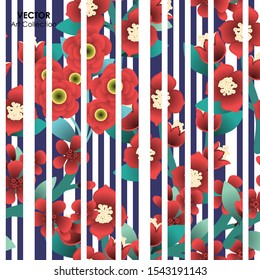 Flower Seamless Pattern, Vector illustration design element