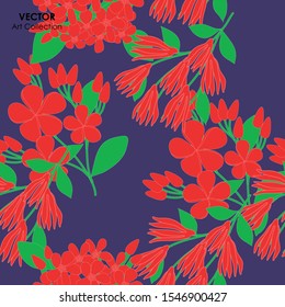 Flower Seamless Pattern, Vector illustration design element