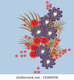 Flower- seamless pattern, vector illustration.