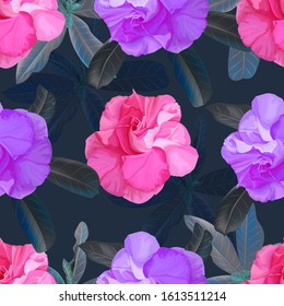 Flower seamless pattern vector illustration with zalea flower 