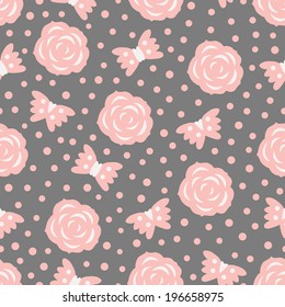 Flower seamless pattern. Vector illustration.