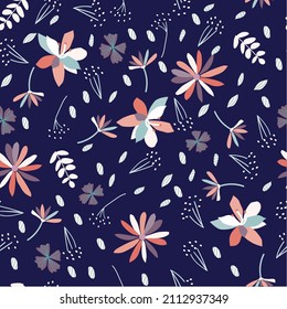 Flower Seamless Pattern. Vector illustration.