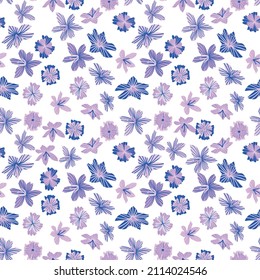 Flower Seamless Pattern. Vector illustration.