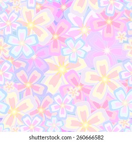Flower seamless pattern, vector illustration, clip-art
