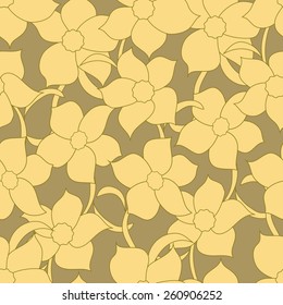 Flower seamless pattern, vector illustration, clip-art