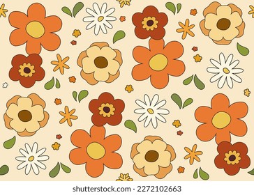 Flower seamless pattern in vintage style.