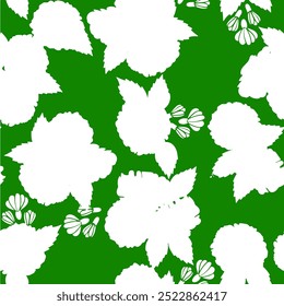 Blume nahtloses Muster im Vintage-Stil. zweifarbiges Blumenmuster. Silhouette Sommer Muster Design