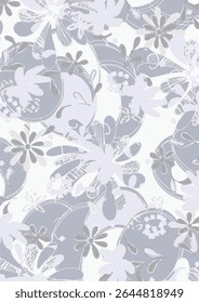  flower seamless pattern. Watercolor print in rustic vintage style, textile or wallpapers.