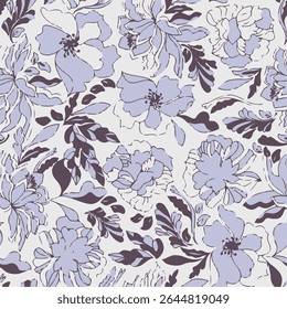  padrão de flor sem emenda. Impressão aquarela em estilo vintage rústico, têxtil ou papéis de parede.
