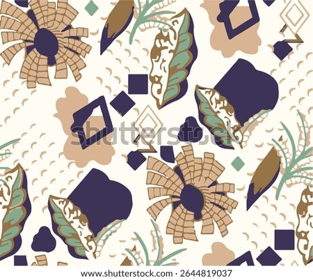  flower seamless pattern. Watercolor print in rustic vintage style, textile or wallpapers.