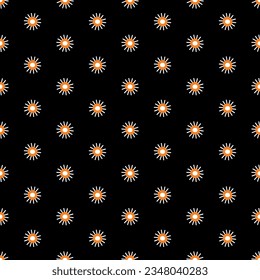 flower seamless pattern yellow and black