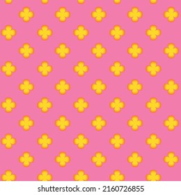 Flower seamless pattern. Yellow and pink. Vector illustration