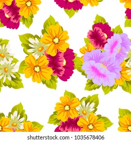 flower seamless pattern for your designs, greeting cards, greeting cards, invitations for wedding, birthday, party, Valentine's day. Vector illustration.