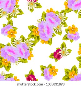 flower seamless pattern for your designs, greeting cards, greeting cards, invitations for wedding, birthday, party, Valentine's day. Vector illustration.