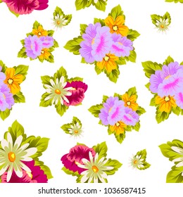 flower seamless pattern for your designs, greeting cards, greeting cards, invitations for wedding, birthday, party, Valentine's day. Vector illustration.