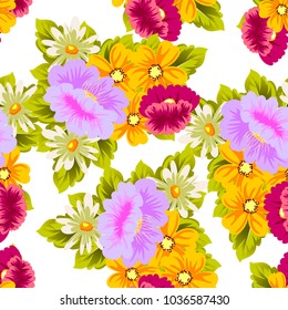 flower seamless pattern for your designs, greeting cards, greeting cards, invitations for wedding, birthday, party, Valentine's day. Vector illustration.