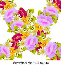 flower seamless pattern for your designs, greeting cards, greeting cards, invitations for wedding, birthday, party, Valentine's day. Vector illustration.