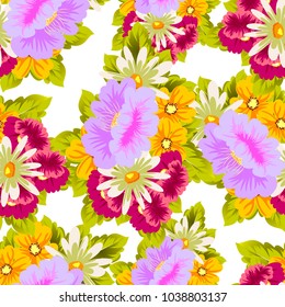 flower seamless pattern for your designs, greeting cards, greeting cards, invitations for wedding, birthday, party, Valentine's day. Vector illustration.