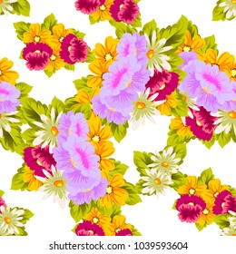 flower seamless pattern for your designs, greeting cards, greeting cards, invitations for wedding, birthday, party, Valentine's day. Vector illustration.