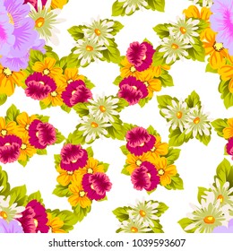 flower seamless pattern for your designs, greeting cards, greeting cards, invitations for wedding, birthday, party, Valentine's day. Vector illustration.