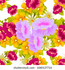 flower seamless pattern for your designs, greeting cards, greeting cards, invitations for wedding, birthday, party, Valentine's day. Vector illustration.