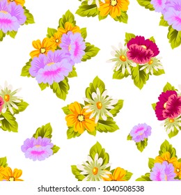 flower seamless pattern for your designs, greeting cards, greeting cards, invitations for wedding, birthday, party, Valentine's day. Vector illustration.