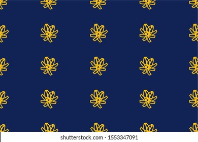 flower seamless pattern.blue color. modern minimal  style. for texture, wallpaper, gift, cover, decor, background, interior, cloth, fabric, etc. 