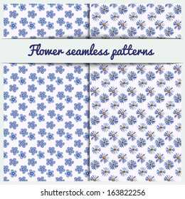 Flower seamless patterns Vector eps10