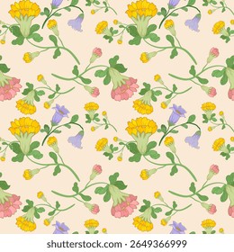 Patrón sin fisuras de flores. colores pastel suaves patrón sin fisuras de acuarela para productos de belleza u otros. Diseño para la tela, cubierta. Fondo de pantalla, envoltura, ropa, productos de cerámica.