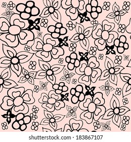 Flower seamless pattern.Stylish romantic floral elements  in vector.