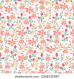 Flower seamless pattern.sweet floral pattern.Flower background design for fabric,clothing, cover book, kids.Floral season pattern design.