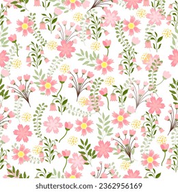 Flower seamless pattern.sweet floral pattern.Flower background design for fabric, clothing, cover book, kids.Floral season pattern design.